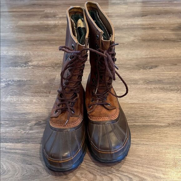 Sorel Maverick Brown Tall Leather Lace Up Snow Boots 7